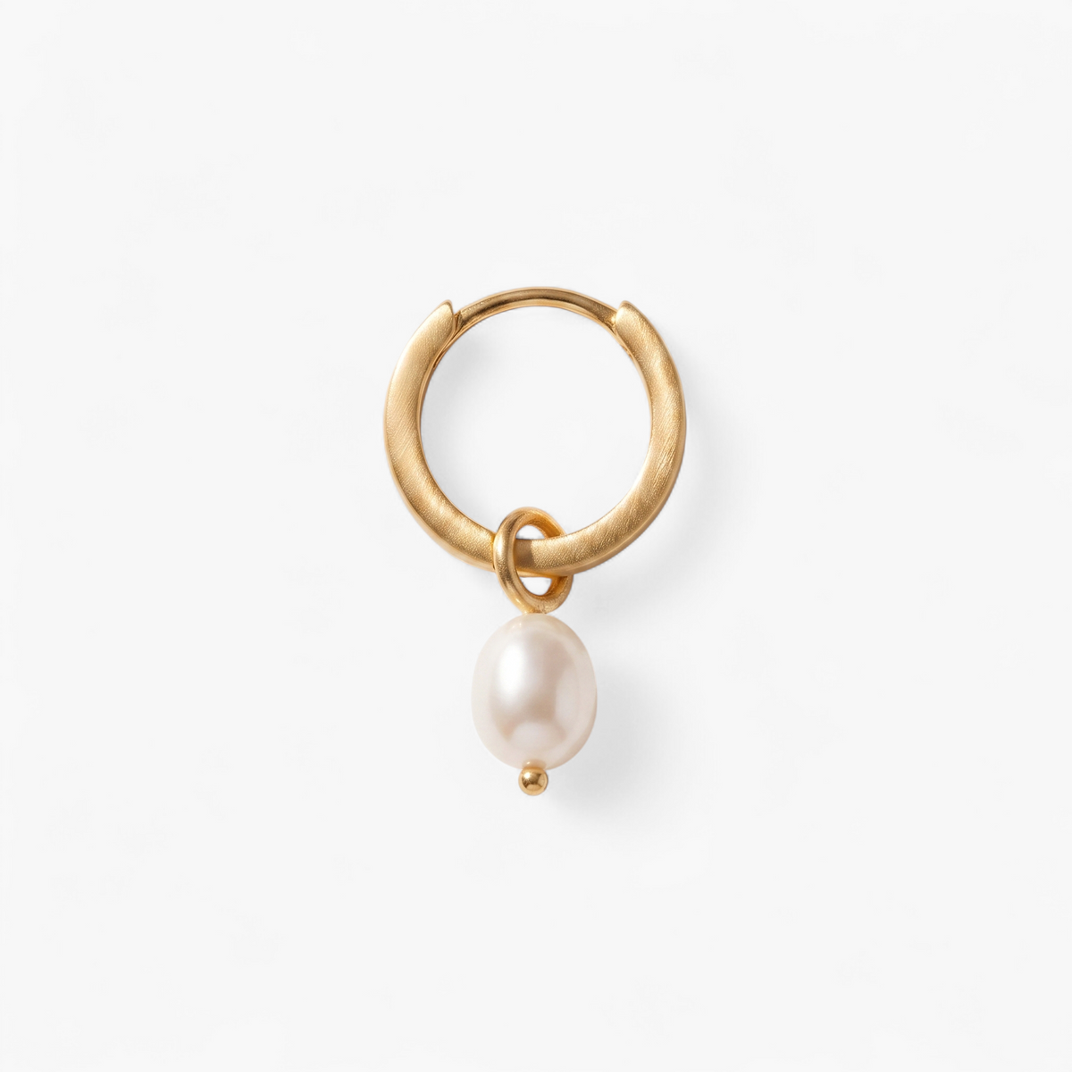 Pearl Drop Huggie Hoop Earrings — Default Title