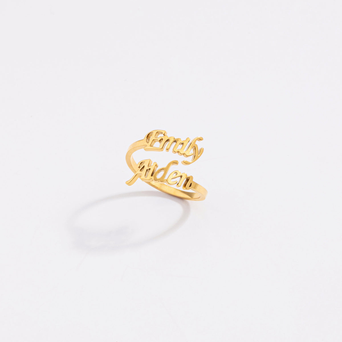 Adjustable Personalized Two Name Ring