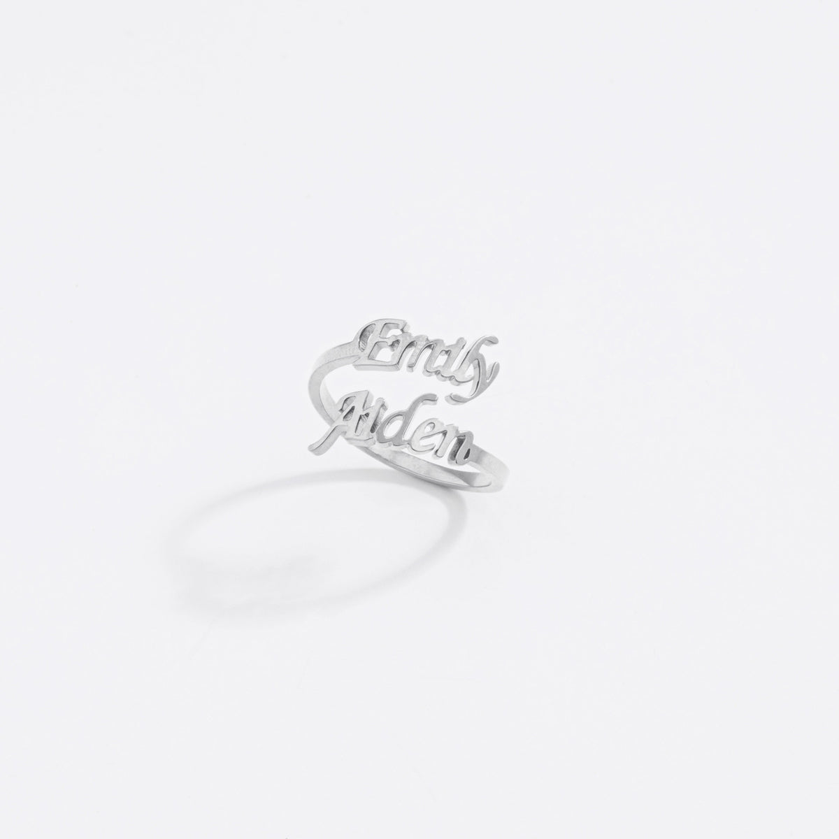 Bague personnalisée ajustable à deux prénoms