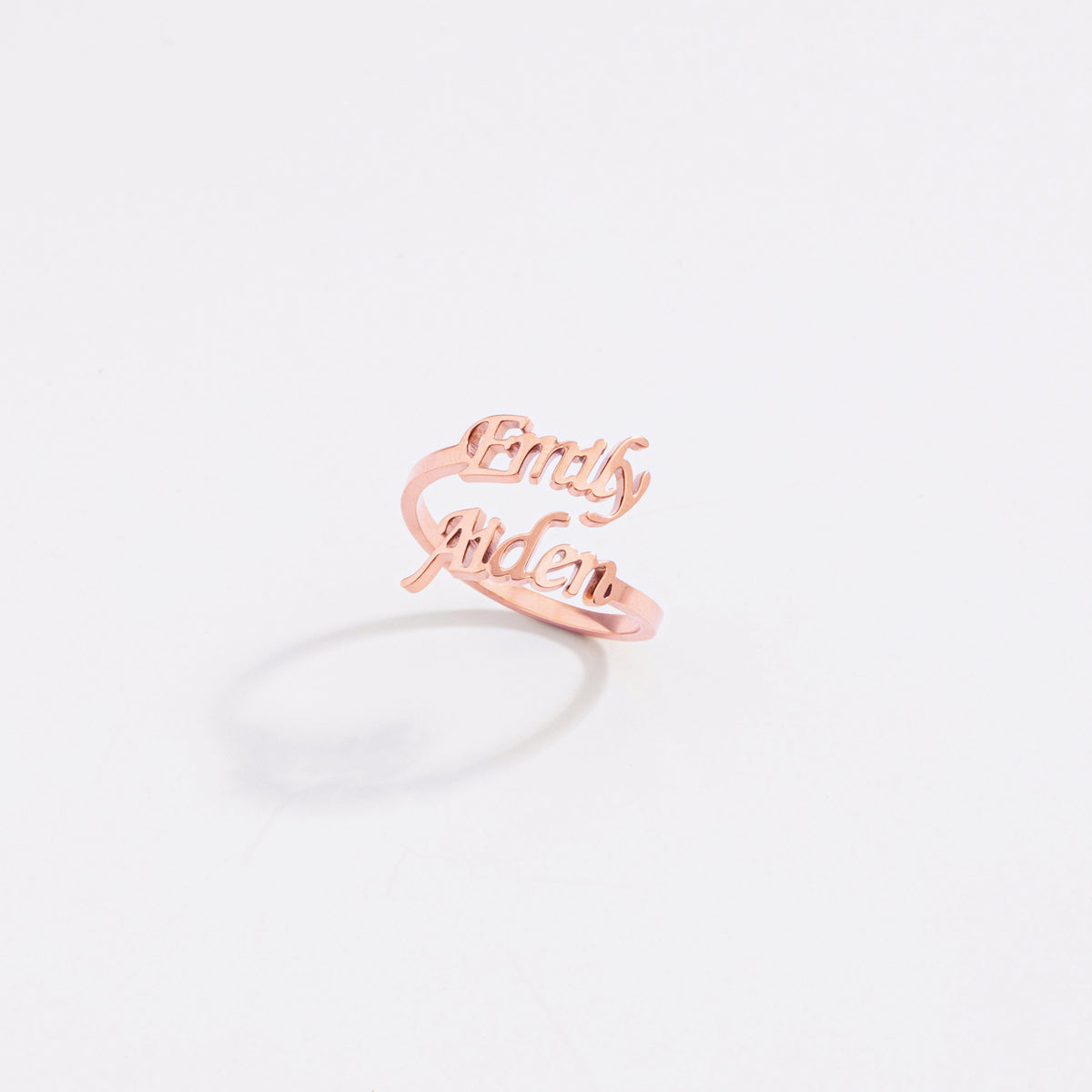 Bague personnalisée ajustable à deux prénoms