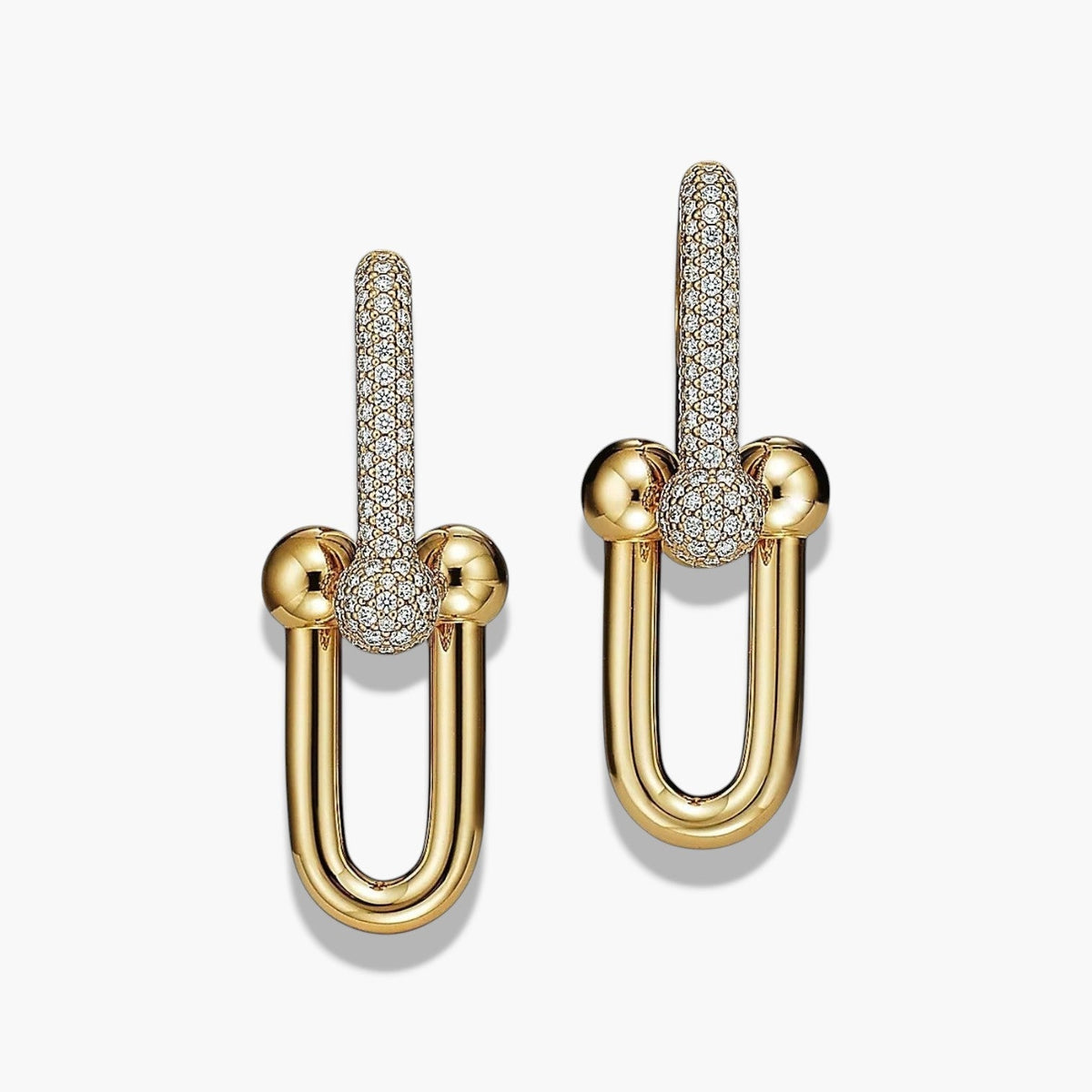 Pave Chunky Gold Hoop Earrings