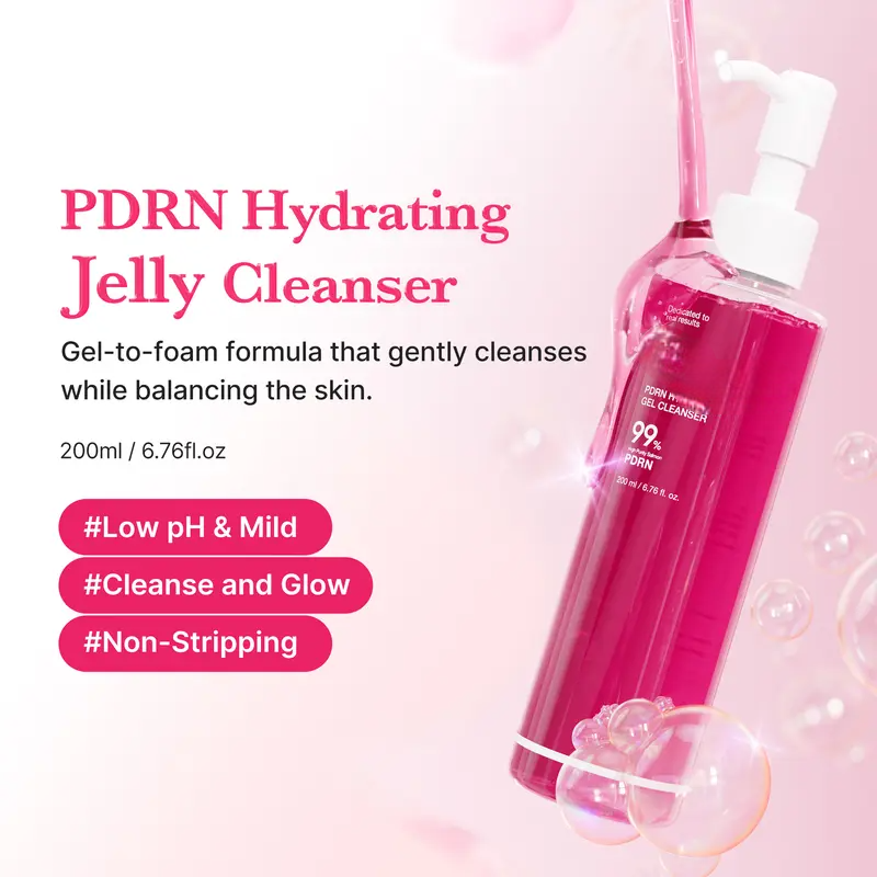 PDRN Jelly to Foam Cleanser with Collagen & Hyaluronic Acid for Hydration & Pore Care