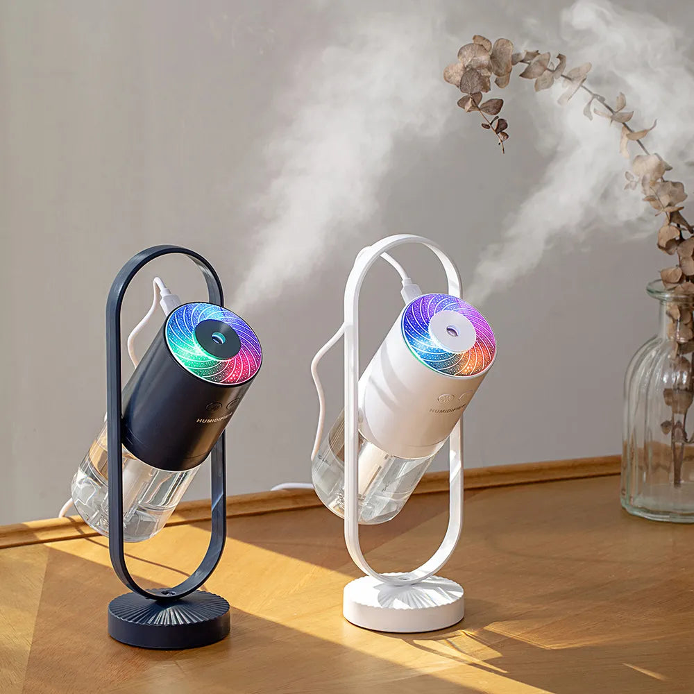 USB Air Humidifier, Mini Portable, LED Shadow Light, Quiet, Auto Shut-Off