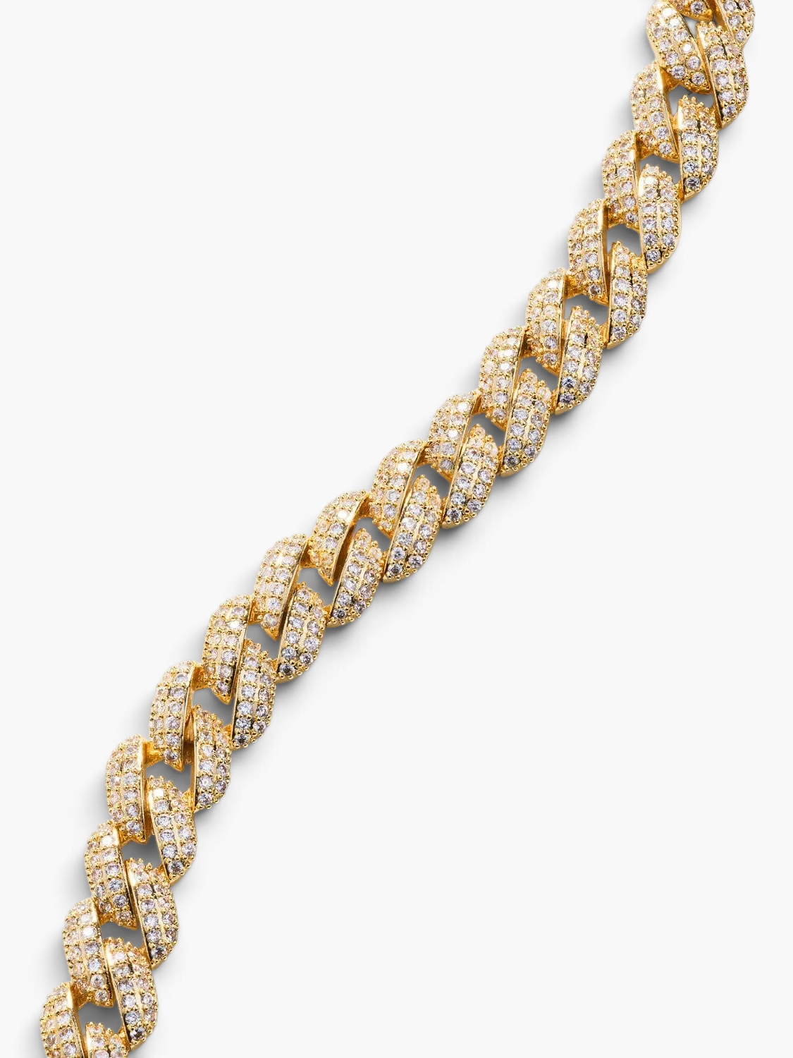 Pulsera tipo eslabón cubano grueso con pavé
