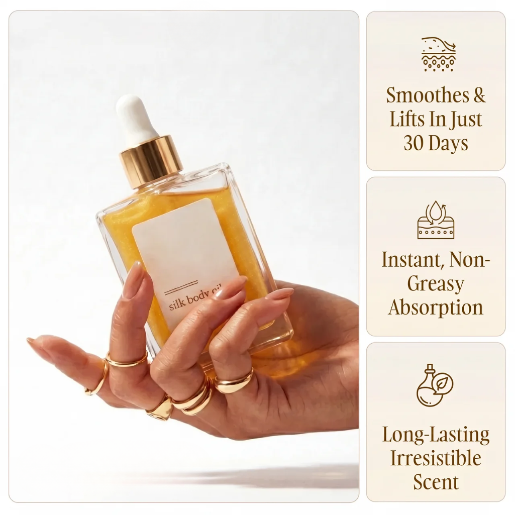Silk Body Oil for Fine Lines, Elasticity and Firmer-Looking Skin