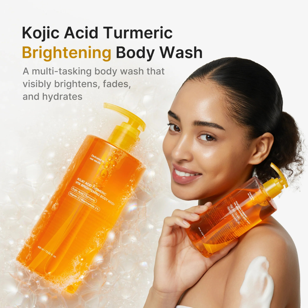 Kojic Acid Turmeric Brightening Body Wash with Niacinamide for Uneven Skin Ton