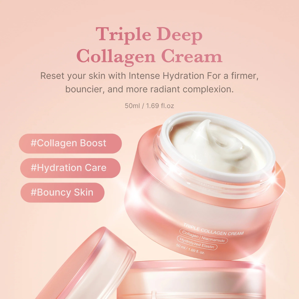 Triple Collagen Cream Korean Skincare for Wrinkles, Firming & Skin Barrier