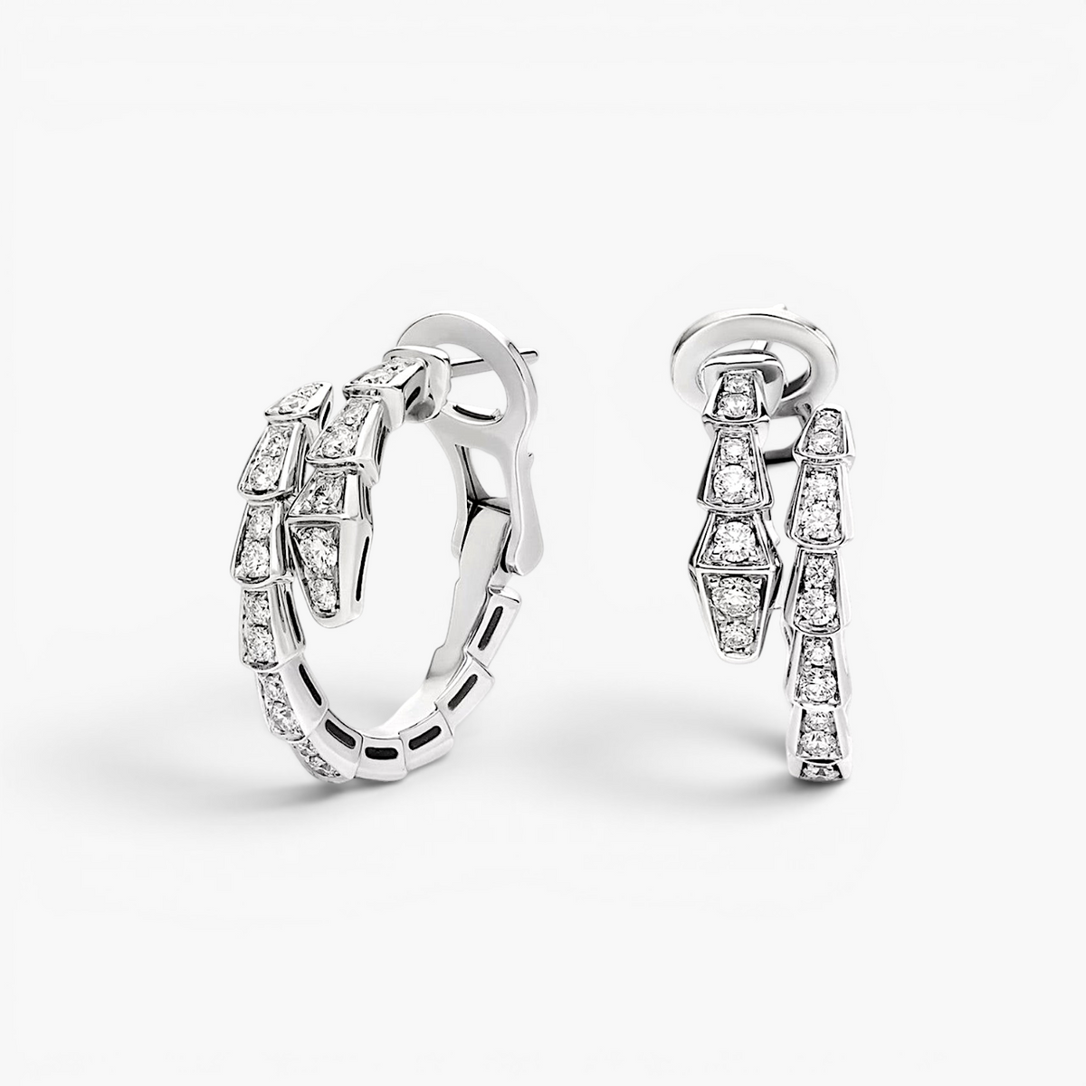 Boucles d’oreilles en zircon à chaîne serpent