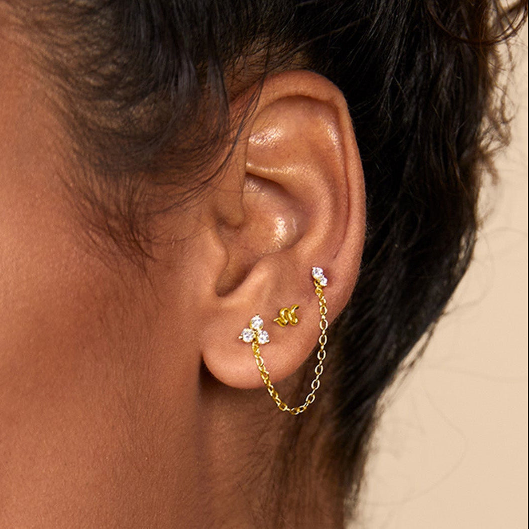 Boucles d’oreilles puces Celia Lotus à dos plat