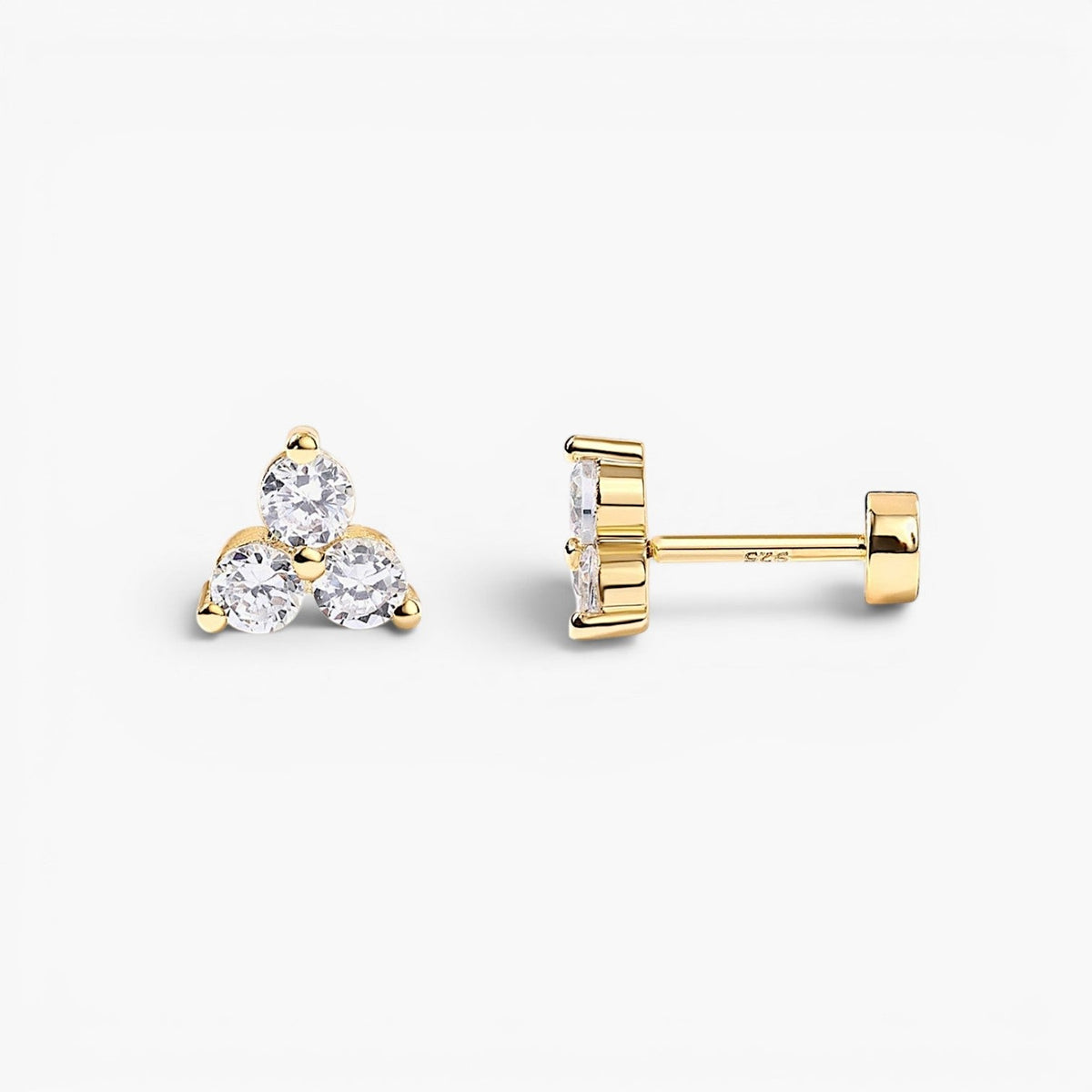 Boucles d’oreilles puces Celia Lotus à dos plat