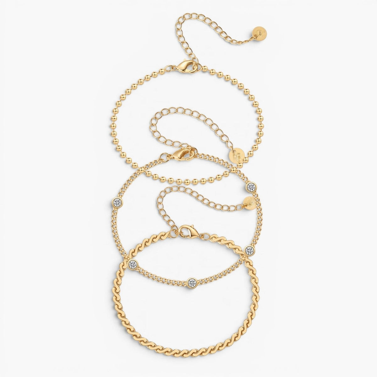 🎁 Trío de pulseras con piedras delicadas (100% de descuento)