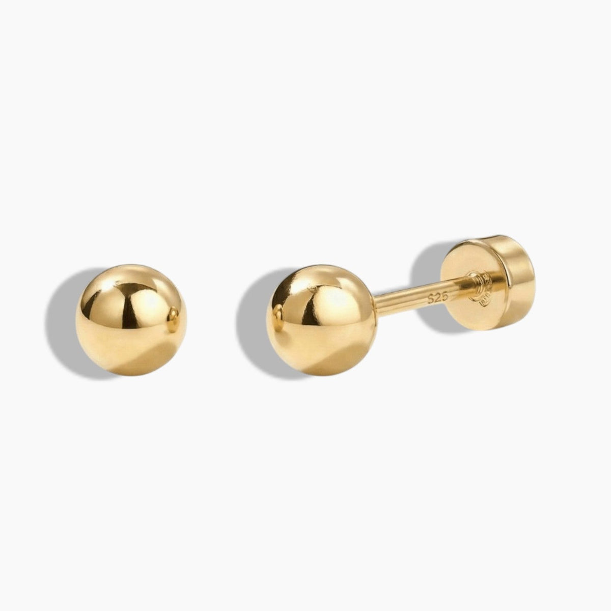 Petites boucles d’oreilles à tige plate arrière en forme de sphère