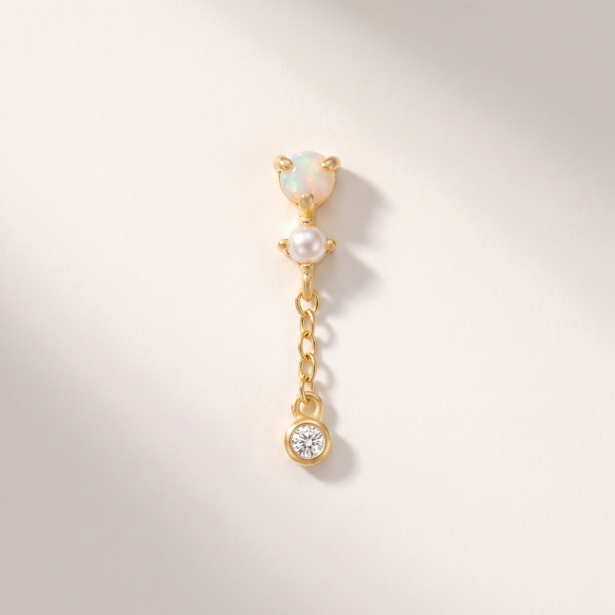 Opal Pearl Chain Drop Earrings — Default Title