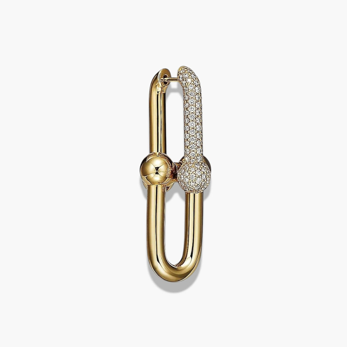 Pave Chunky Gold Hoop Earrings