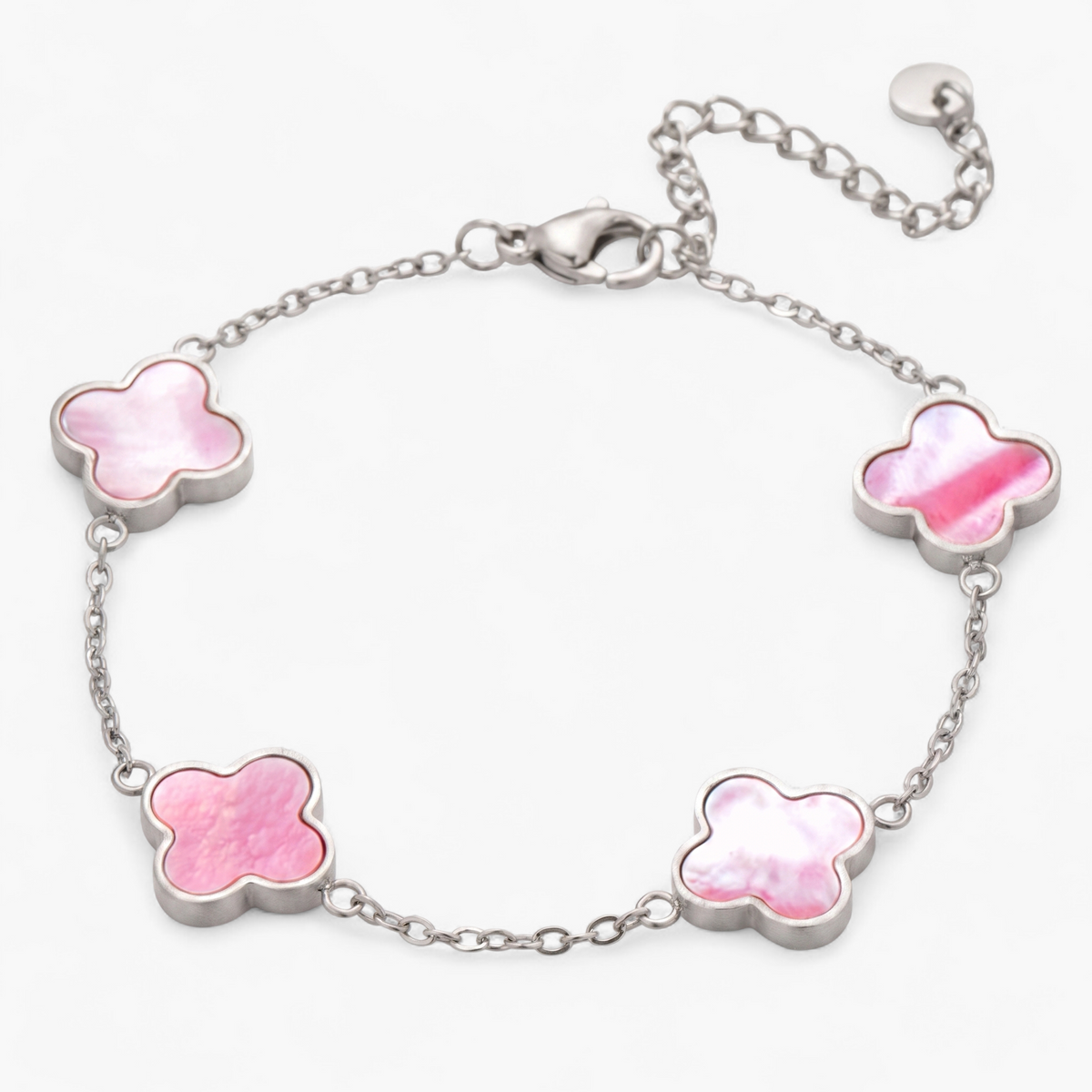 Clover Station Mother of Pearl Bracelet — Platin