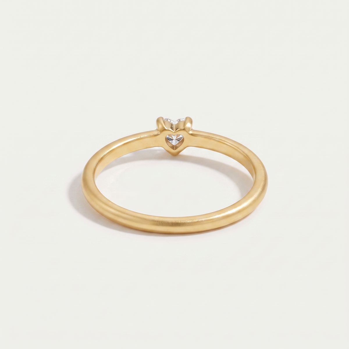 Dainty CZ Heart Stackable Ring — 5