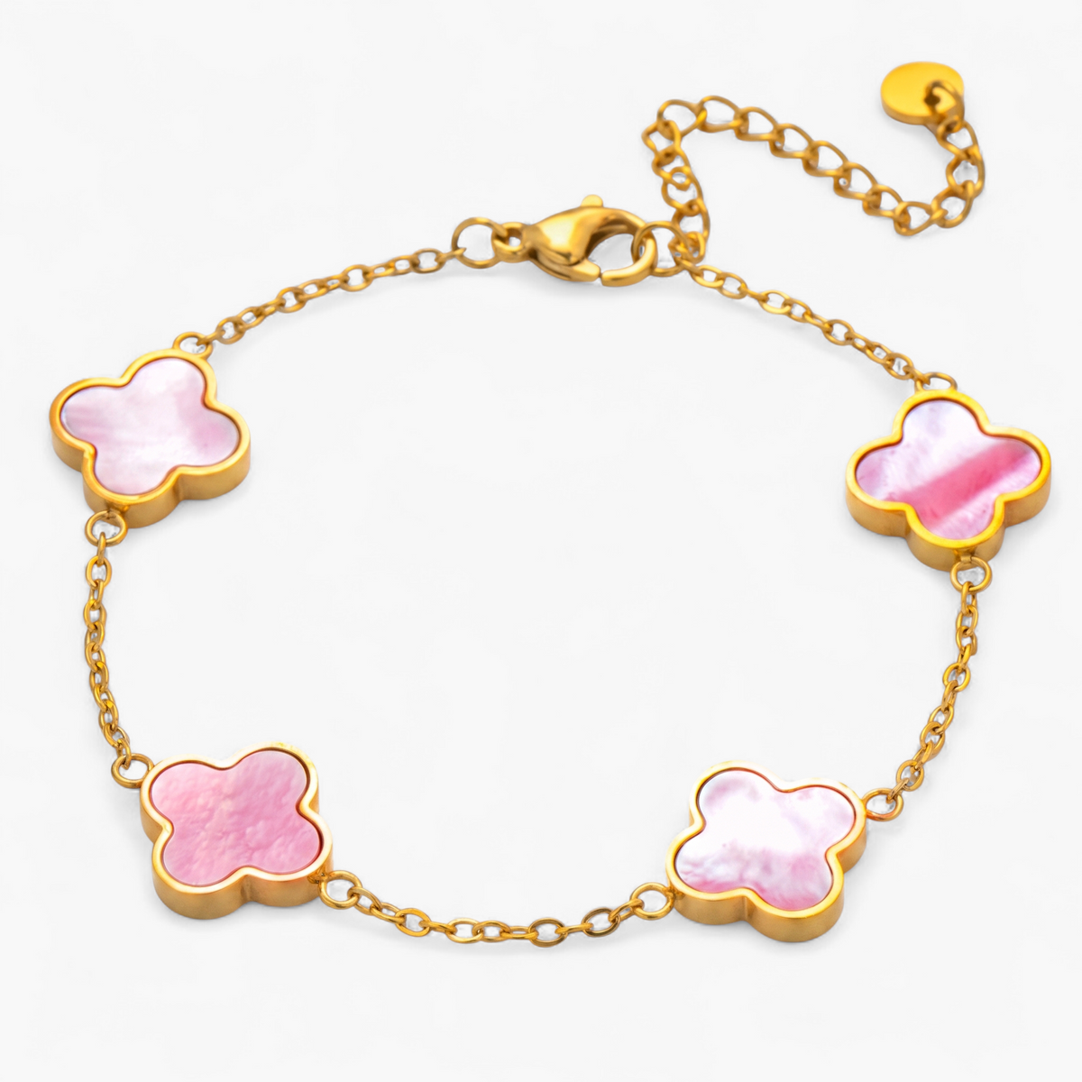 Clover Station Mother of Pearl Bracelet — Gold