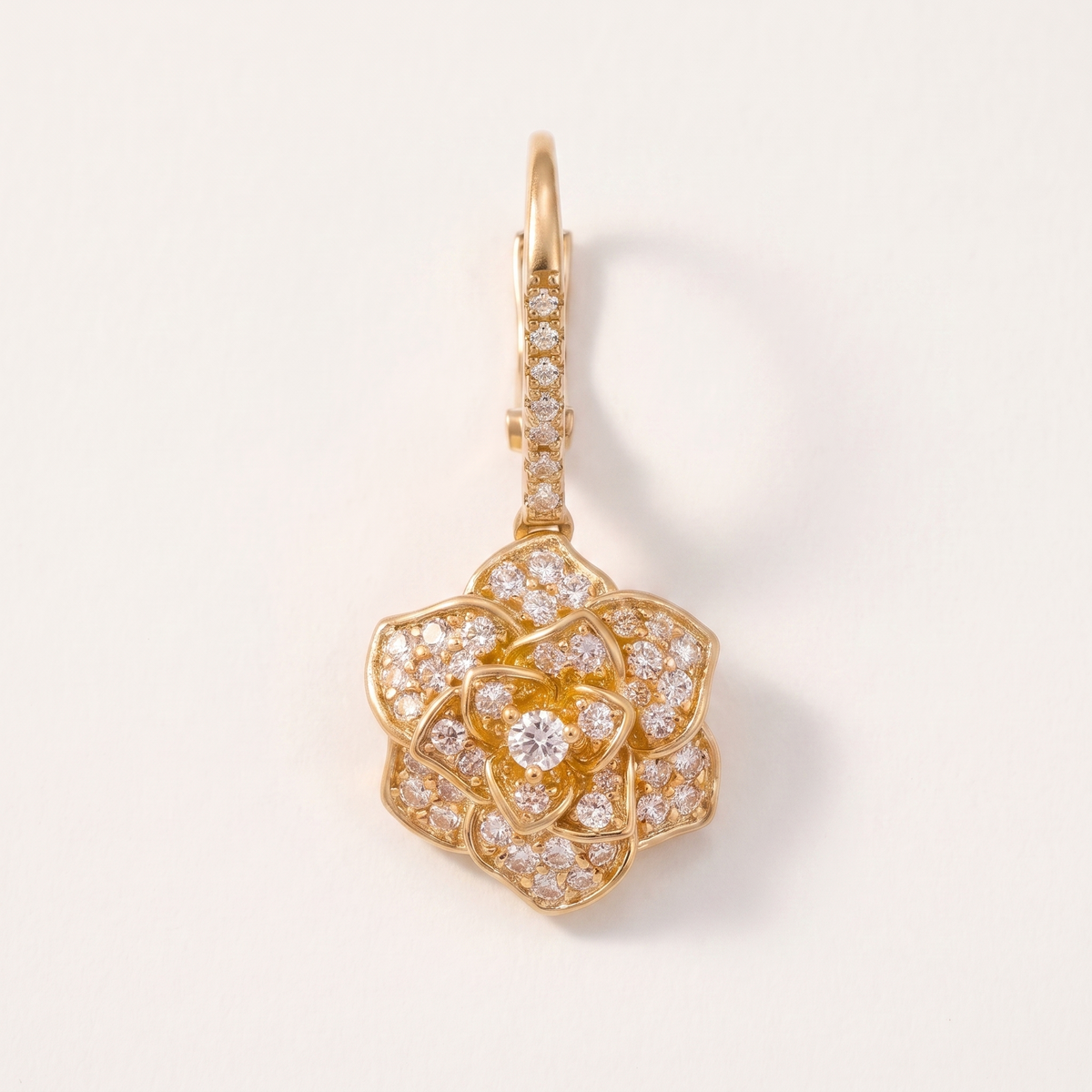 Pavé Rose Drop Earrings — Default Title