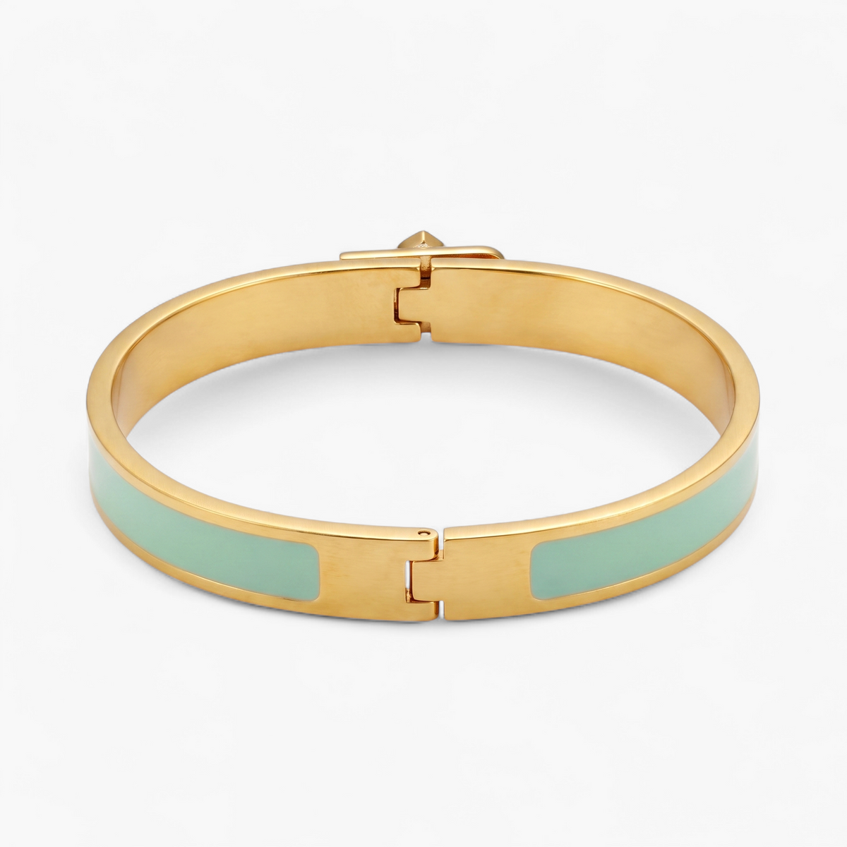 Heart Lock Enamel Bangle Bracelet — Default Title