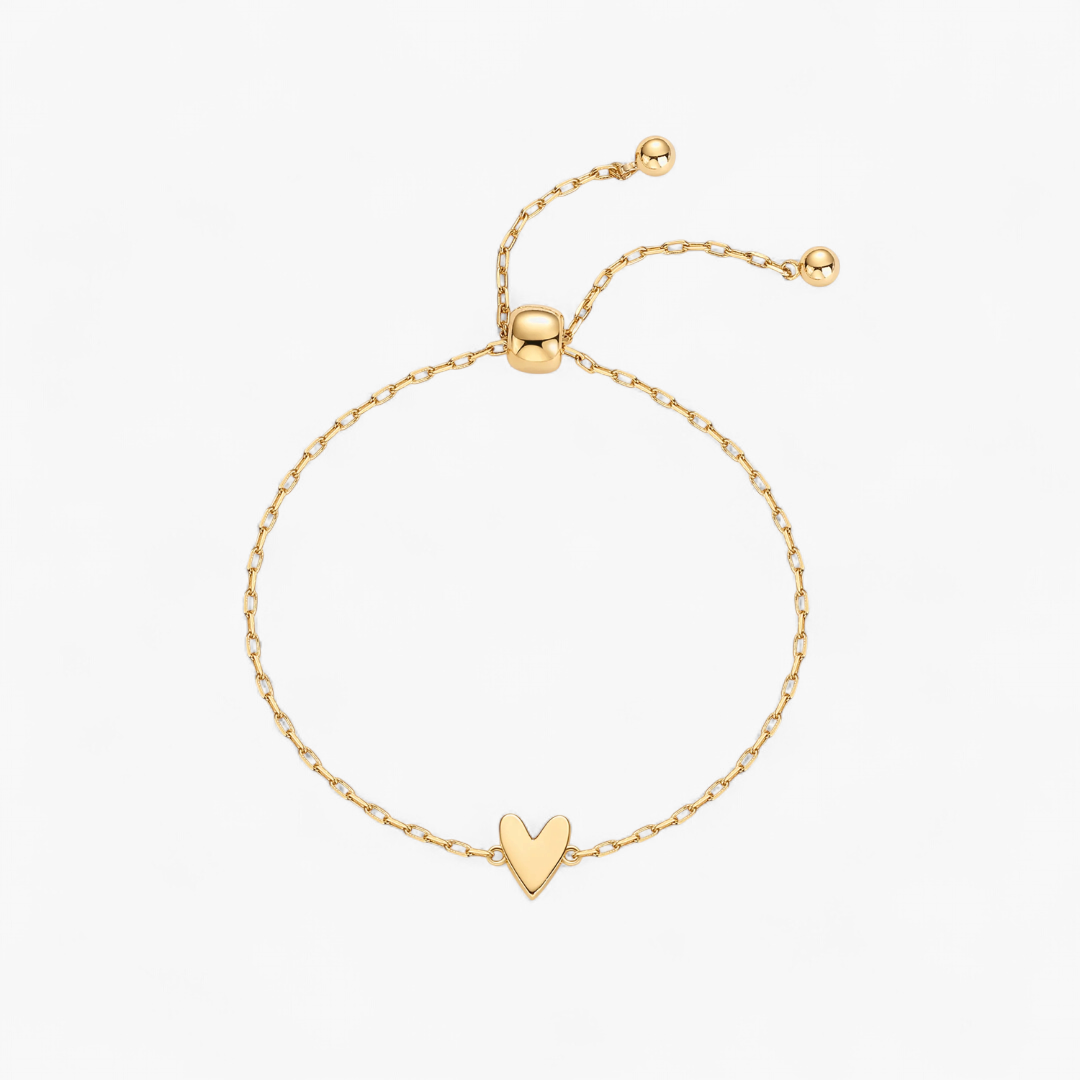 Adjustable Heart Bracelet Set — Gold