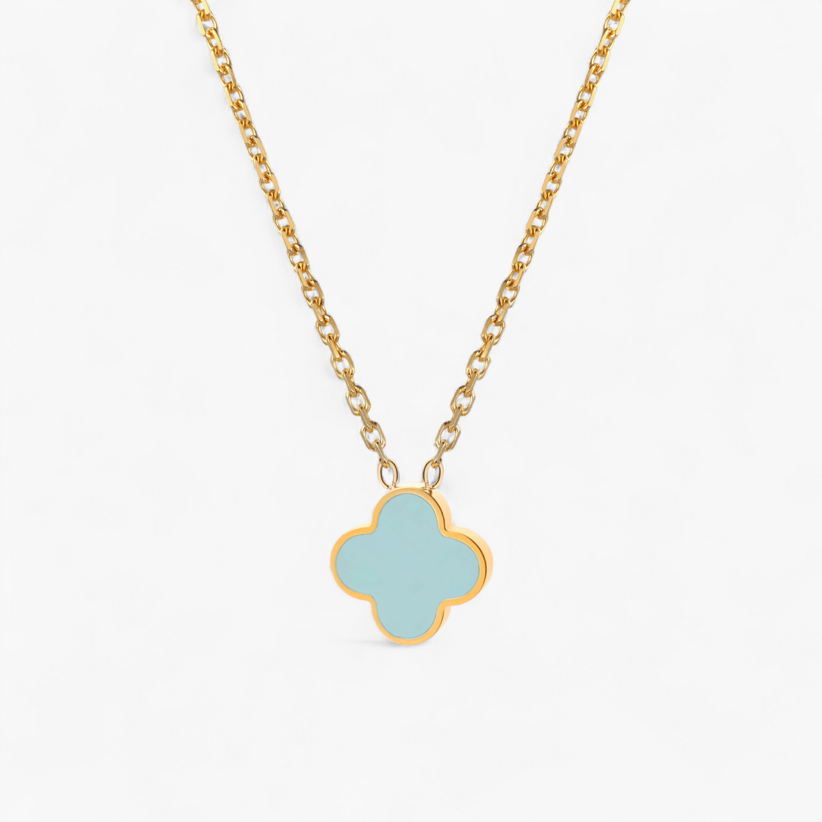 Acrylic Clover Pendant Necklace — Gold