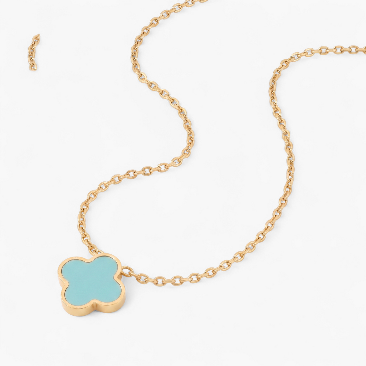 Gold Turquoise Clover Necklace — Default Title