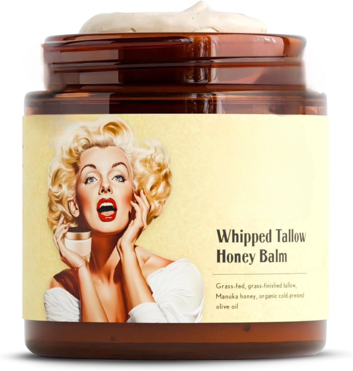Whipped Beef Tallow and Honey Balm for Dry Skin, Hydration and Dry Patches