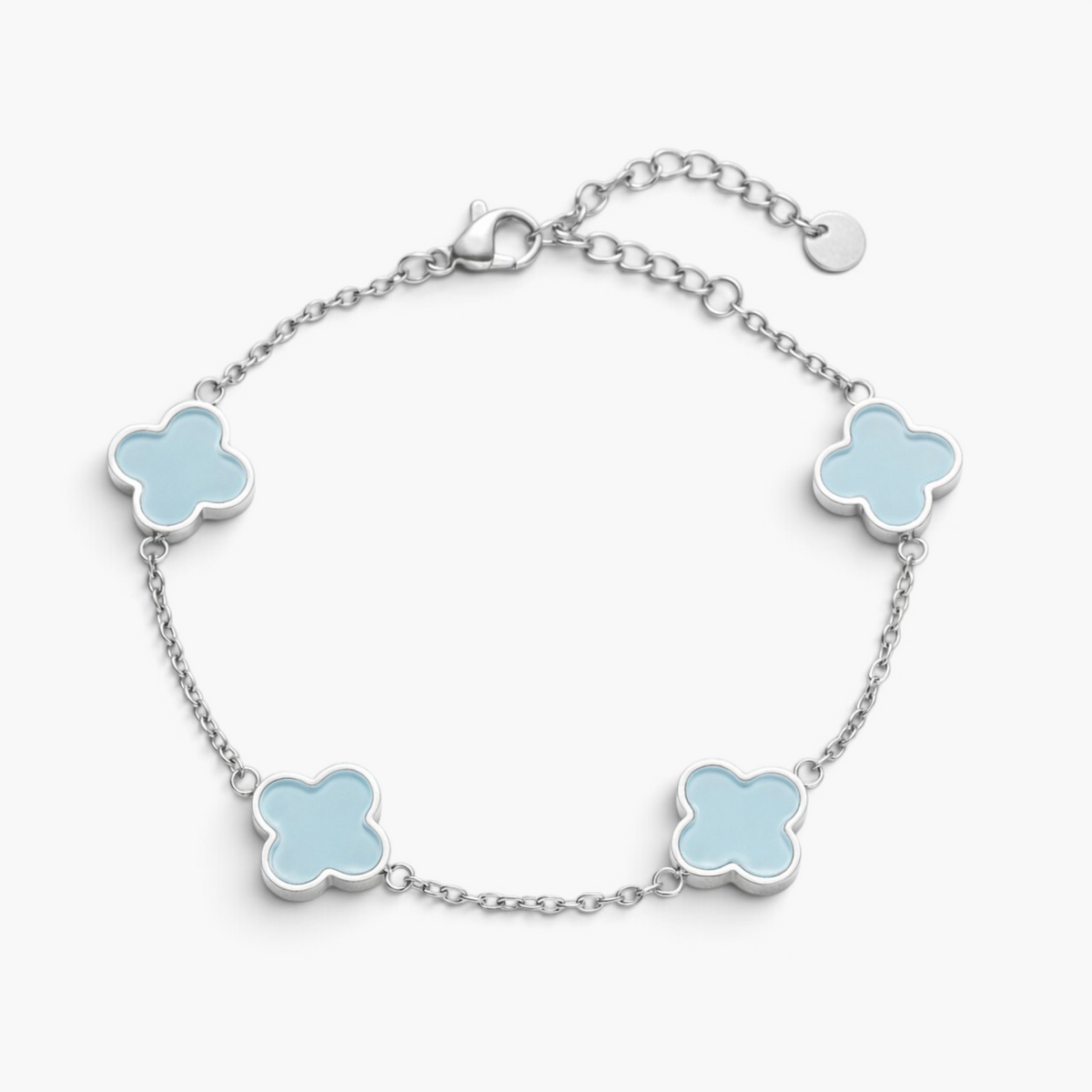 Bracelet trèfle bleu layette délicat