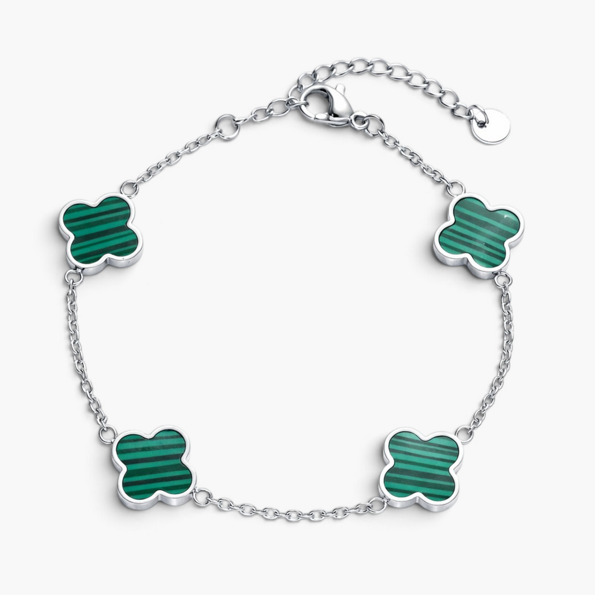 Pulsera delicada con trébol verde