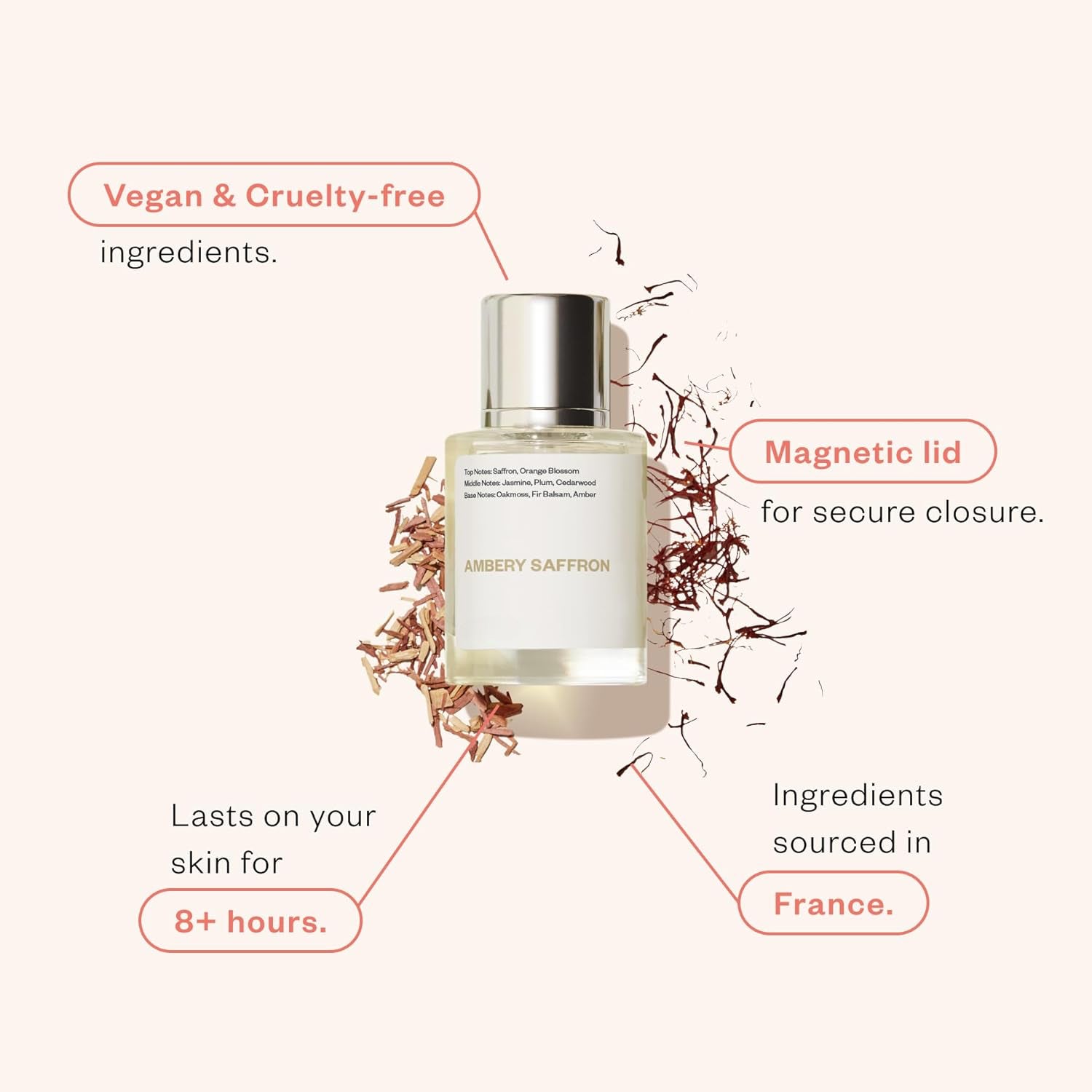 Ambery Saffron Eau de Parfum 50ml – Unisex Warm Woody Saffron & Amber Fragrance Spray