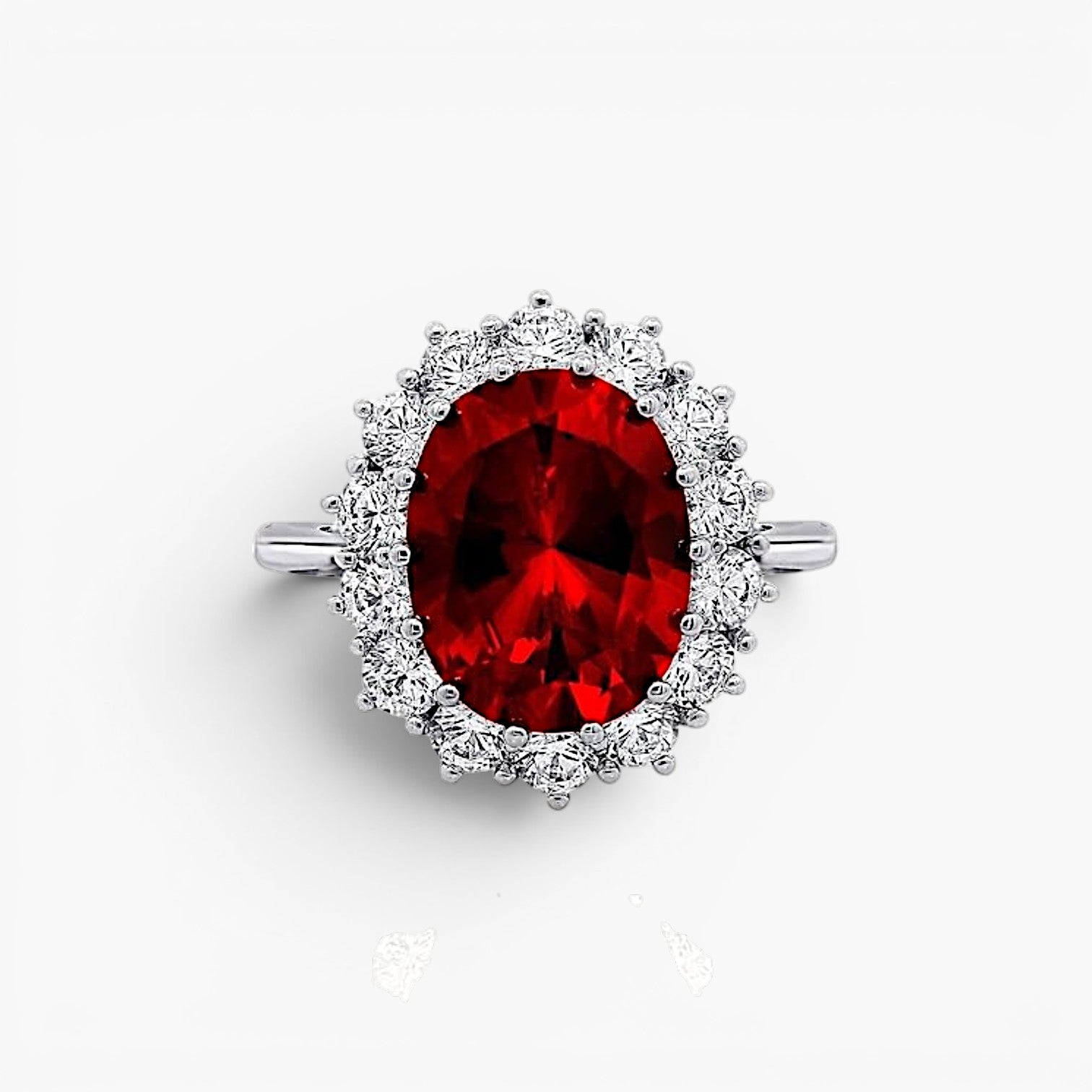 Scarlet Ruby Halo Ring