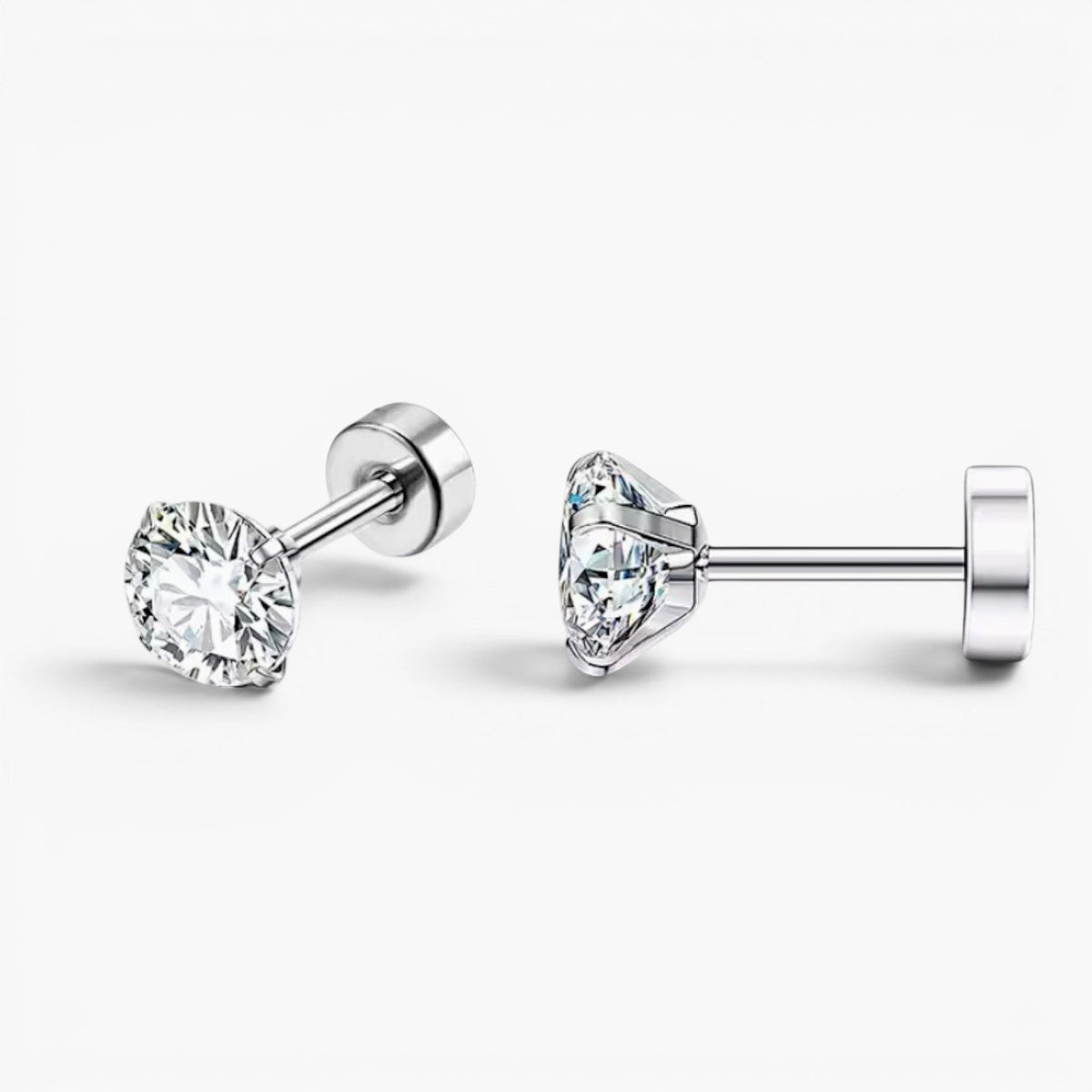 Ensemble de boucles d’oreilles à tige plate arrière Sparkle