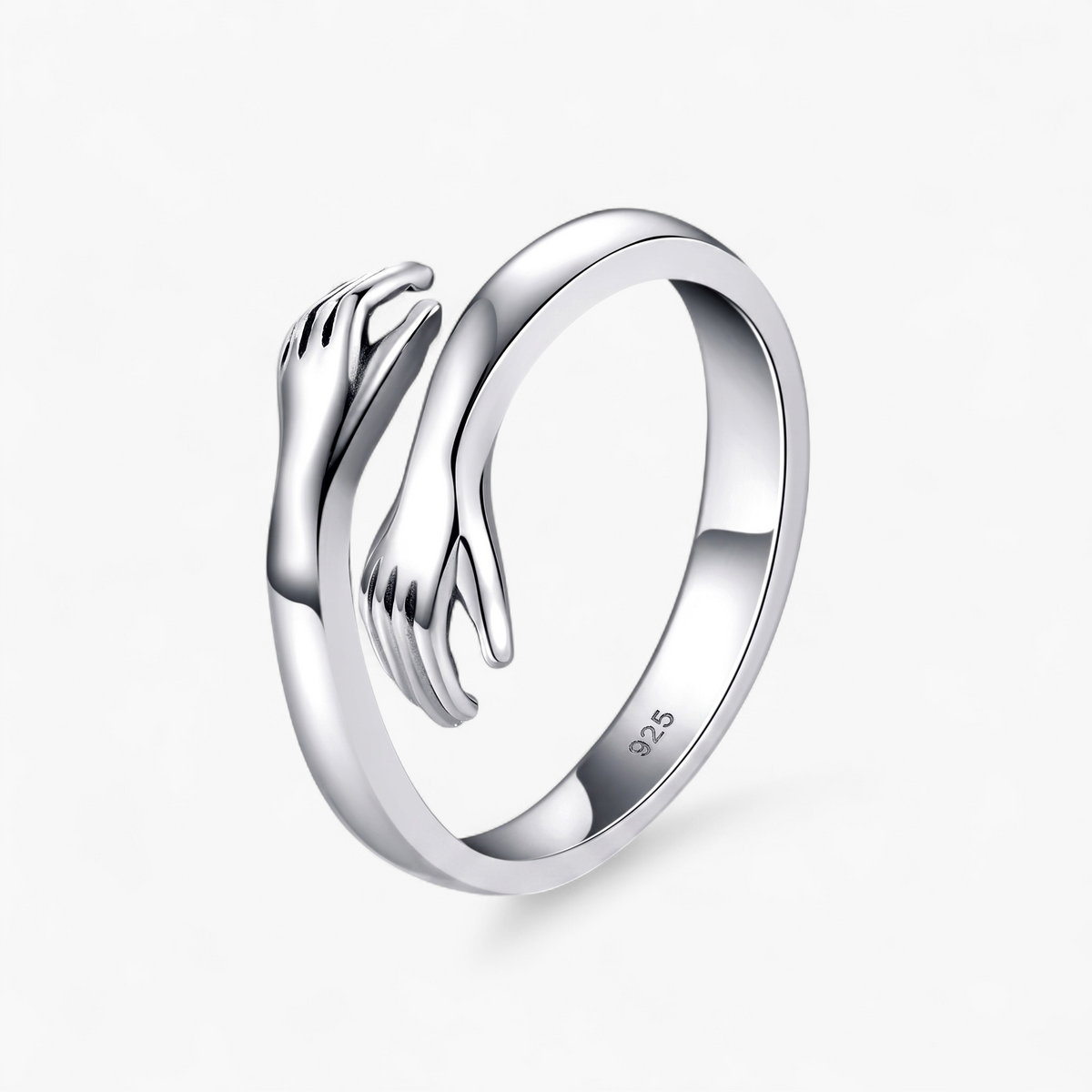 Adjustable Hug Open Ring — Silver