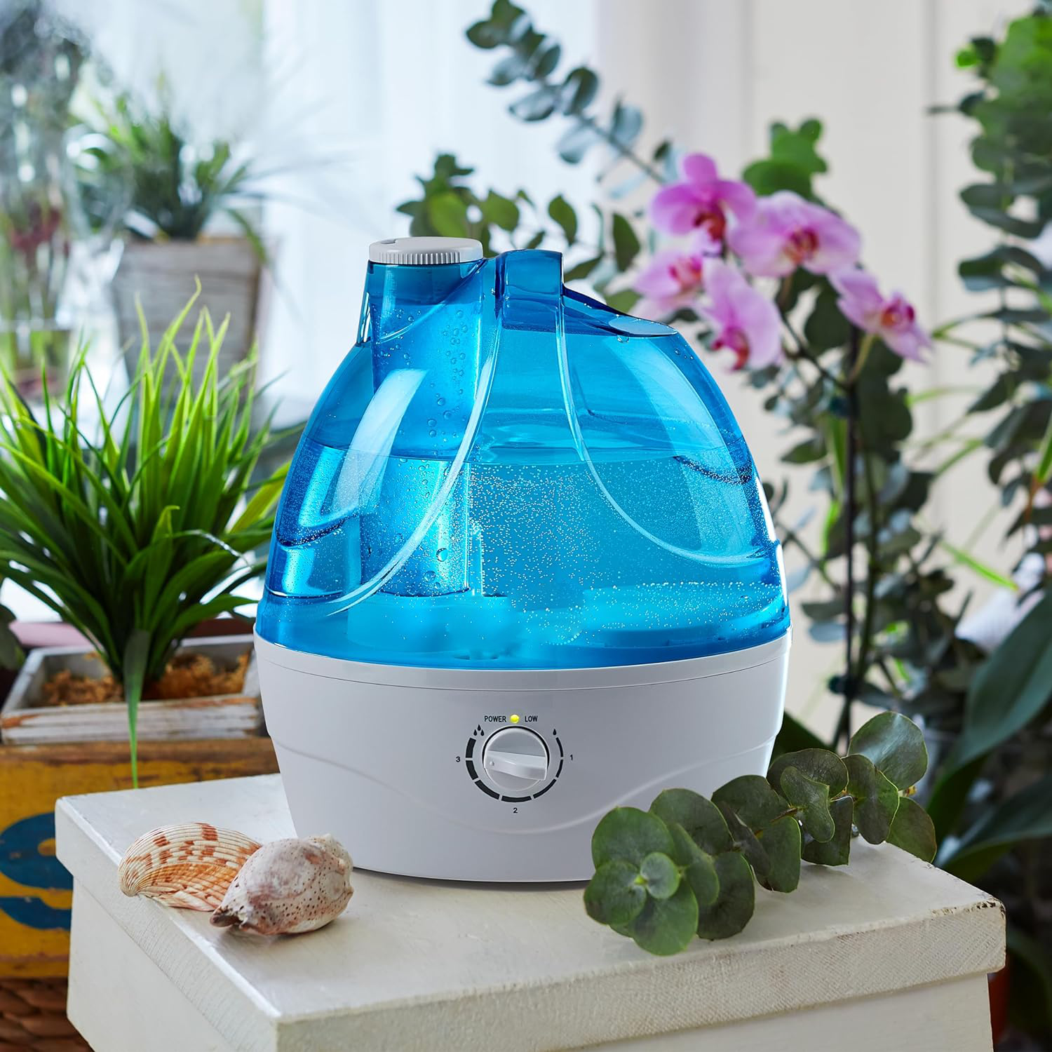 Cool Mist Humidifier 2.2L, 400 sq ft, Filterless, 360 Nozzle, Auto Off