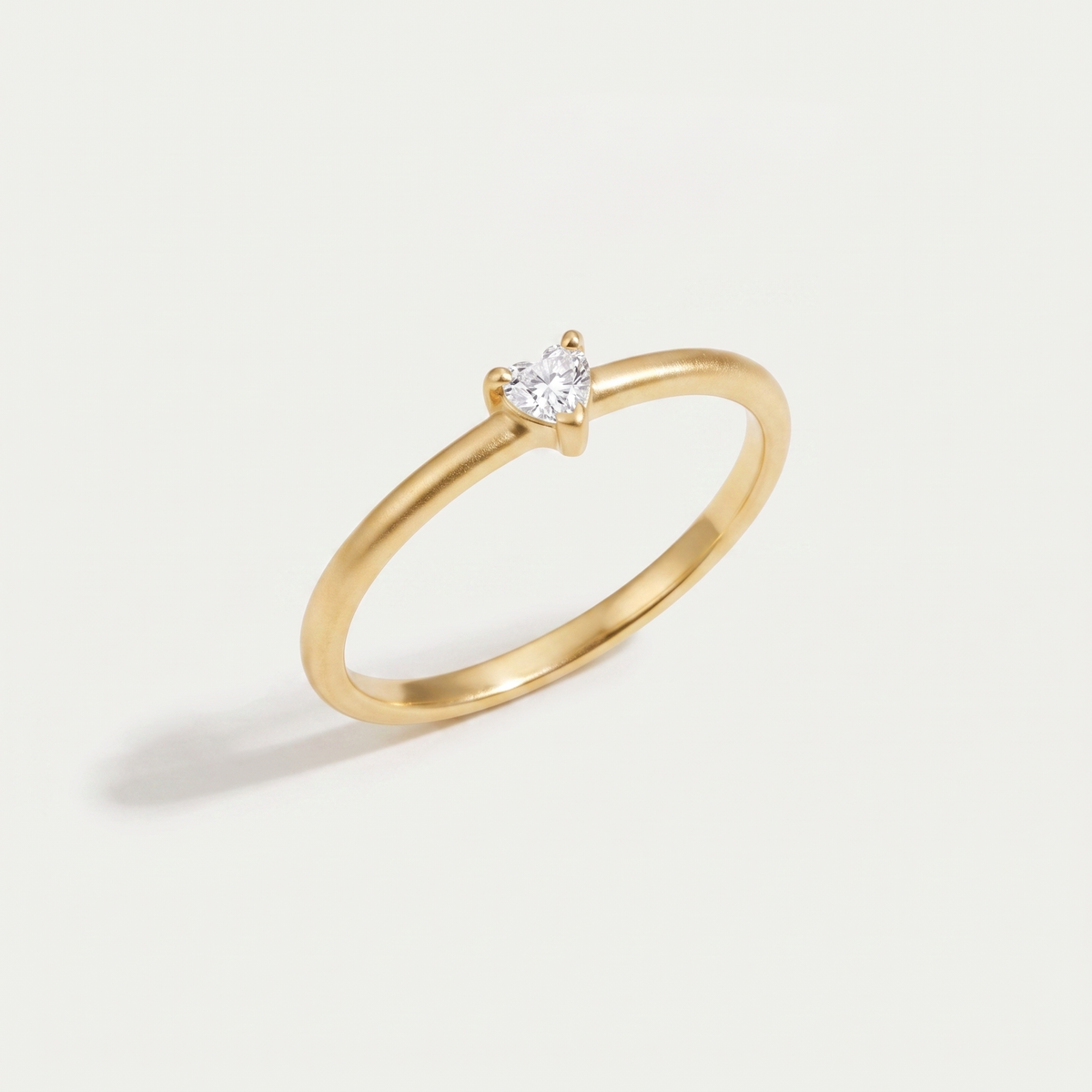 Dainty CZ Heart Stackable Ring — 5