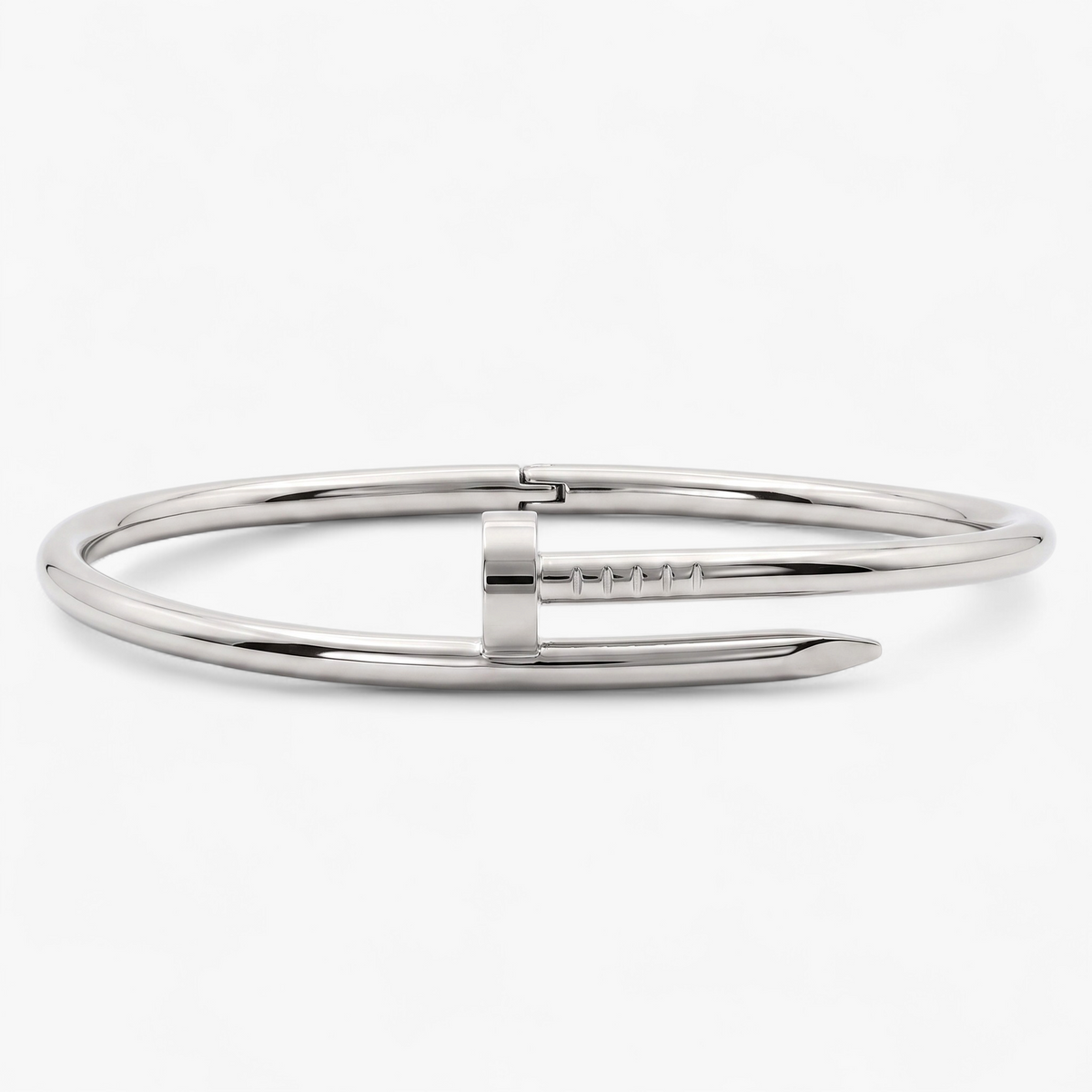 Nail Wrap Bangle Bracelet — Silver