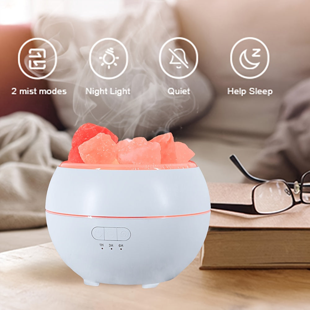 3-in-1 Essential Oil Diffuser, Salt Lamp & Humidifier, 360ml, USB, Quiet