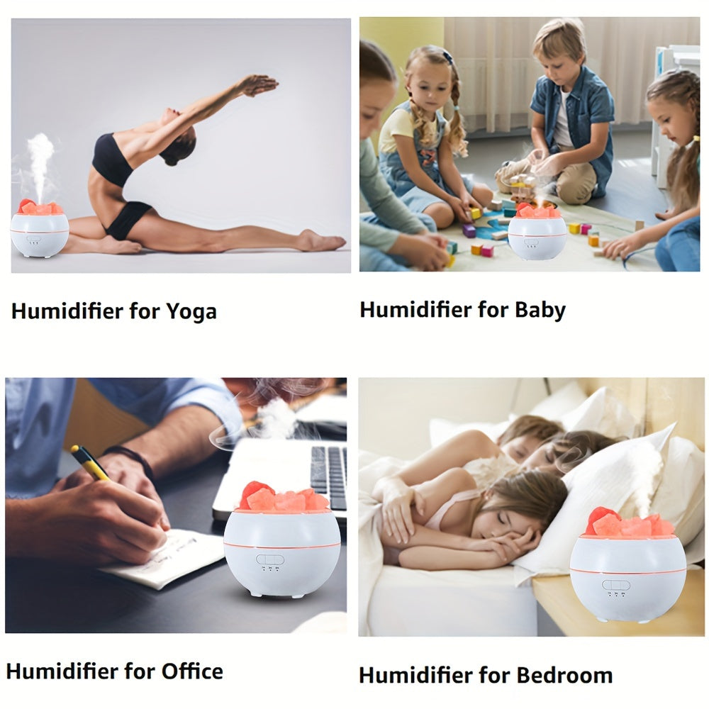 3-in-1 Essential Oil Diffuser, Salt Lamp & Humidifier, 360ml, USB, Quiet