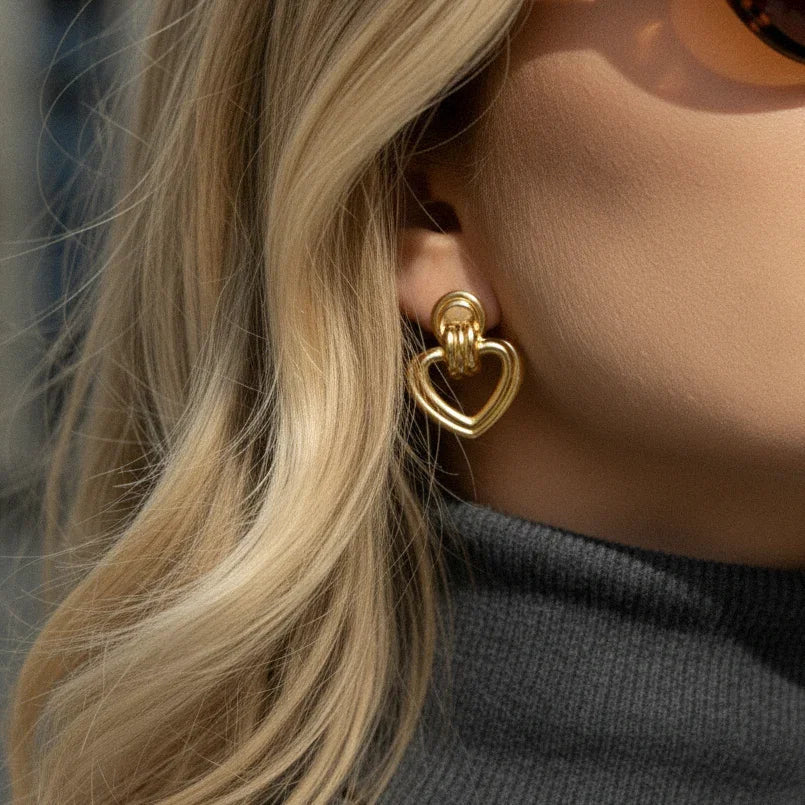 Boucles d’oreilles pendantes cœur