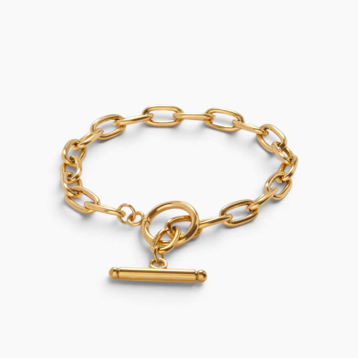 Bracelet chaîne à maillons épais avec fermoir toggle