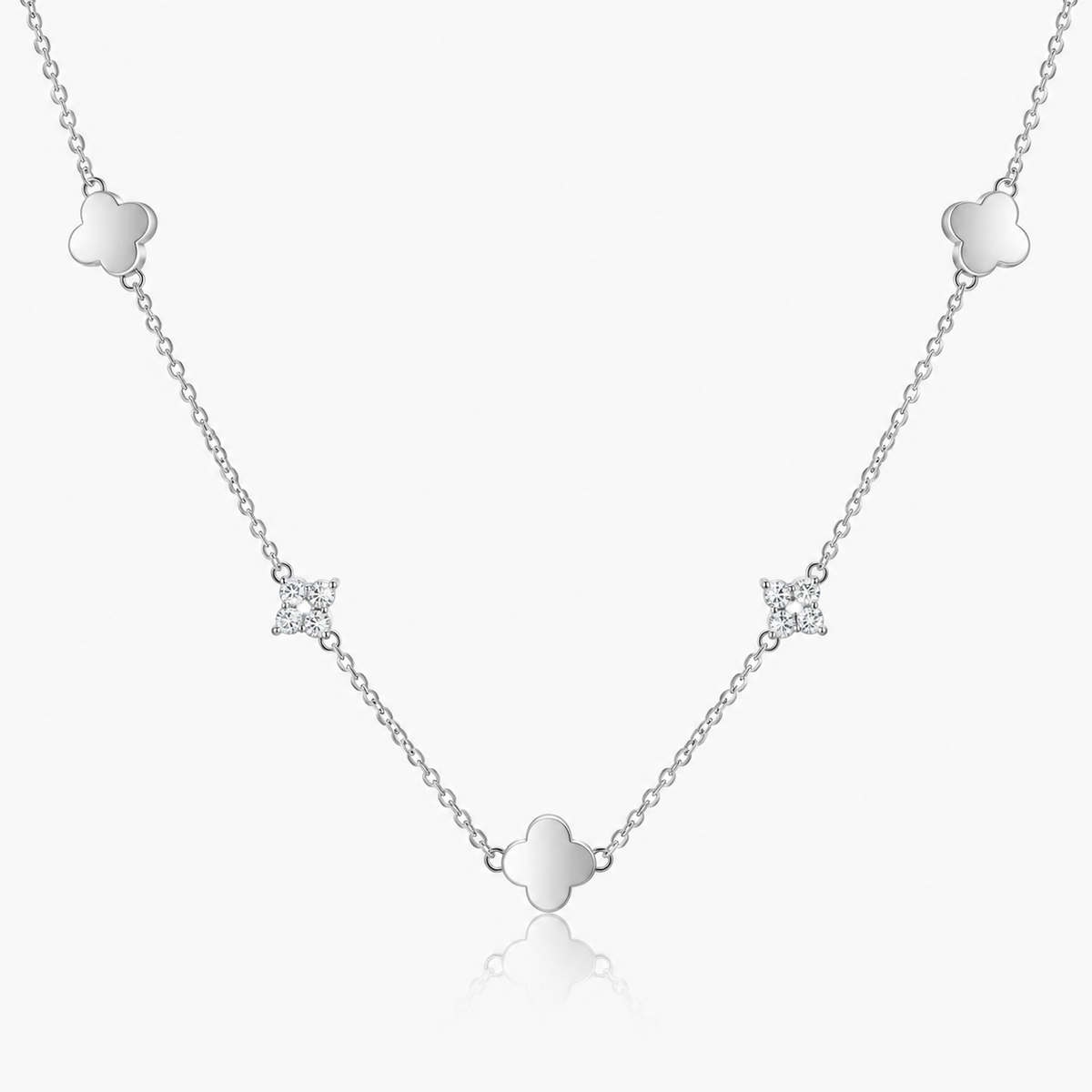 Elena Clover Crystal Necklace