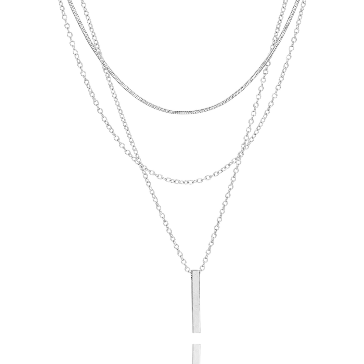 Collar con colgante de barra en capas de estilo bohemio