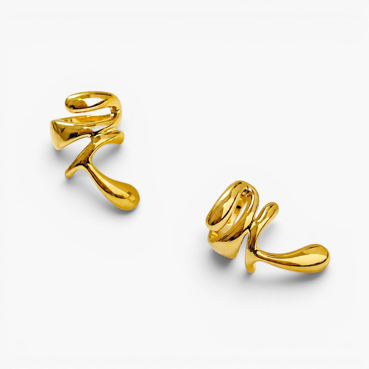 Sculptural Gold Abstract Ear Cuff