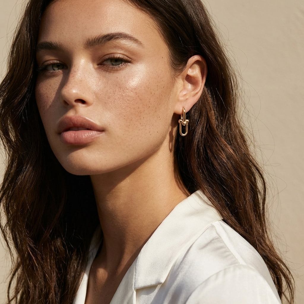 Chunky Link Hoop Earrings
