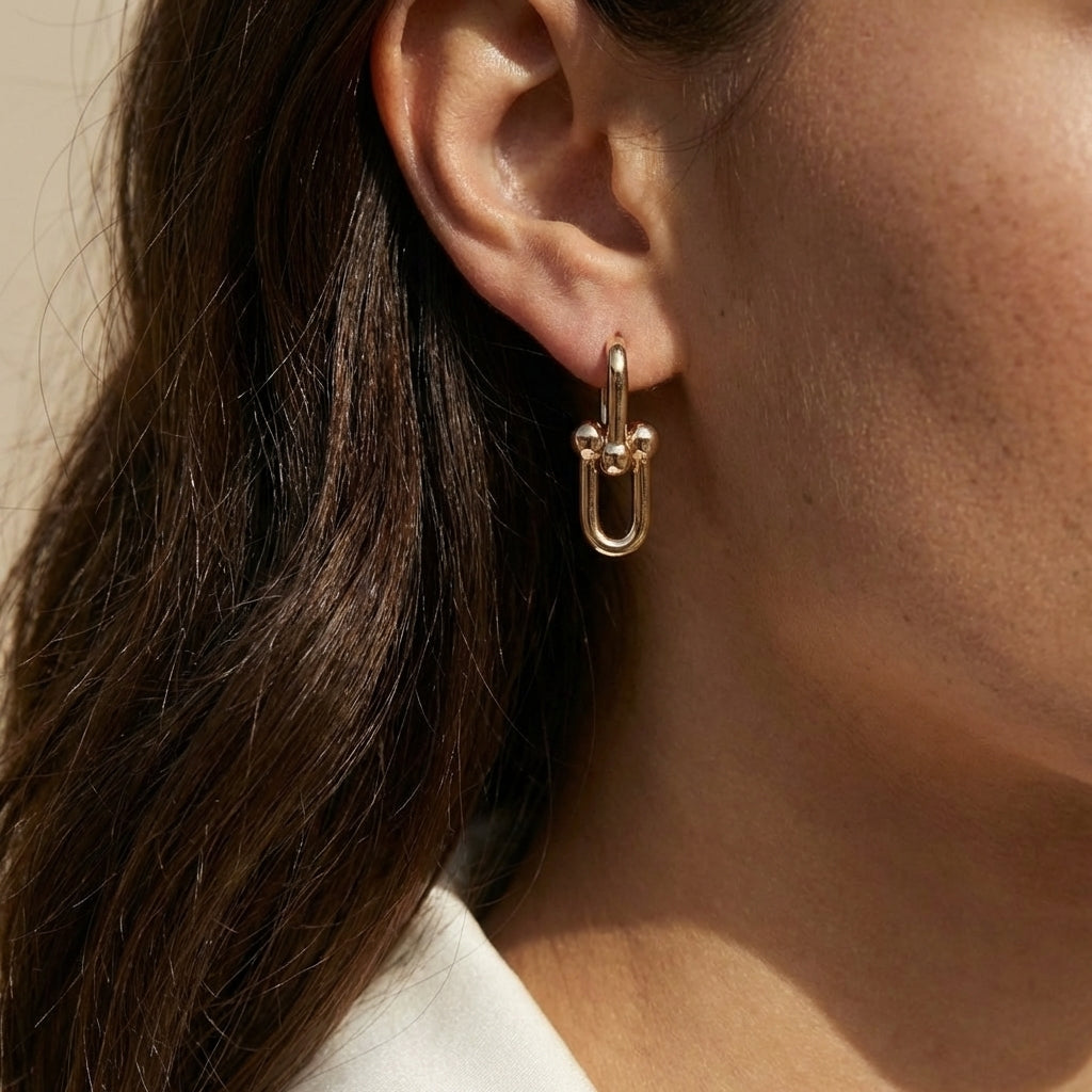 Chunky Link Hoop Earrings