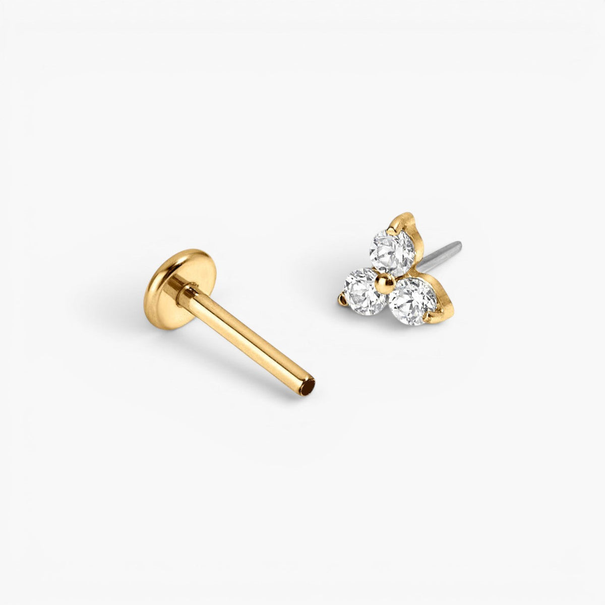 Trio de boucles d’oreilles puces minimalistes à dos plat