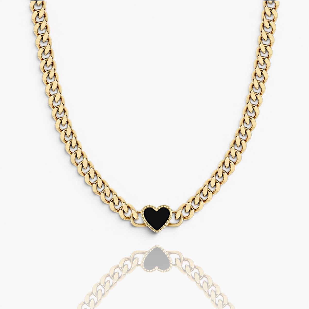 Black Shell Heart Necklace
