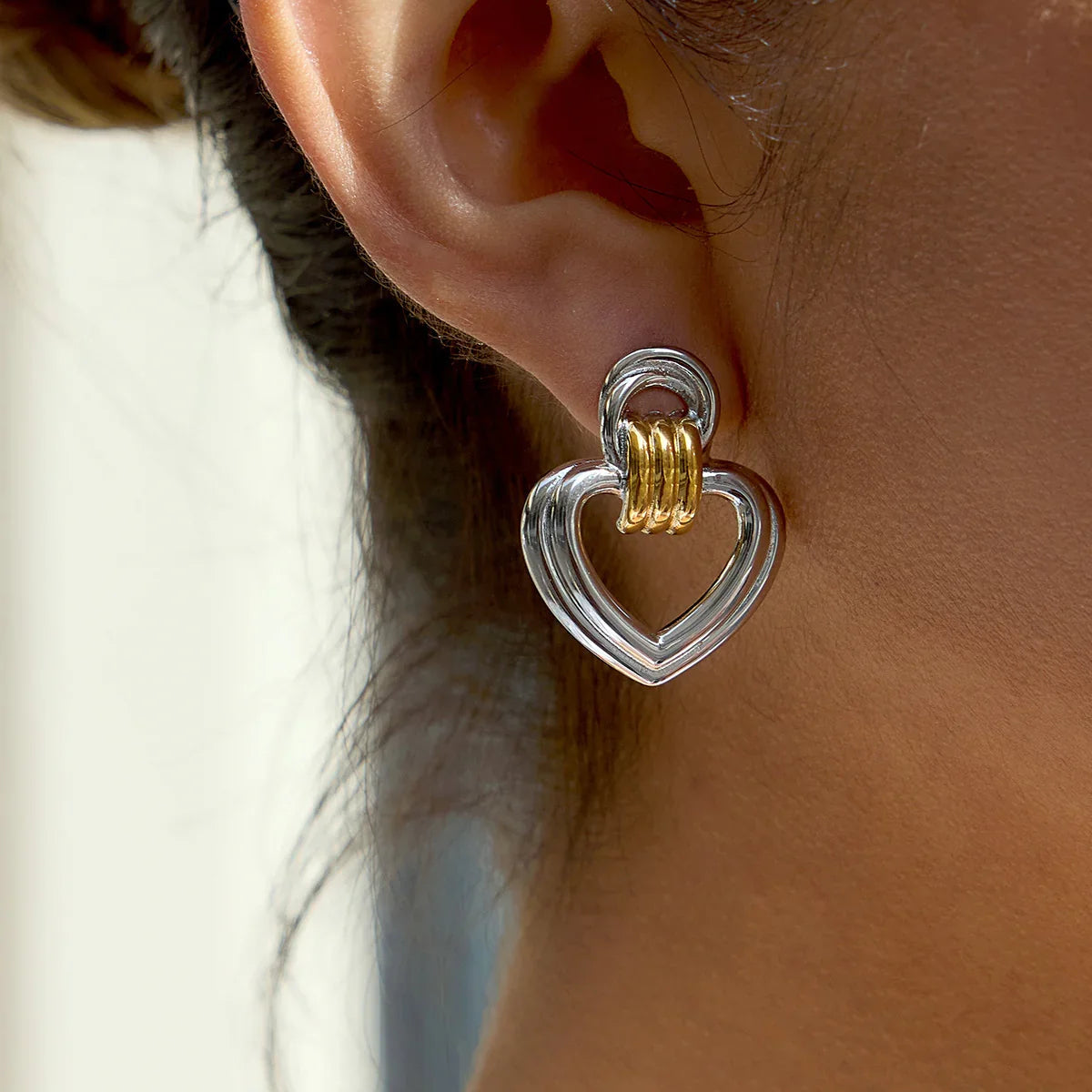 Boucles d’oreilles pendantes cœur