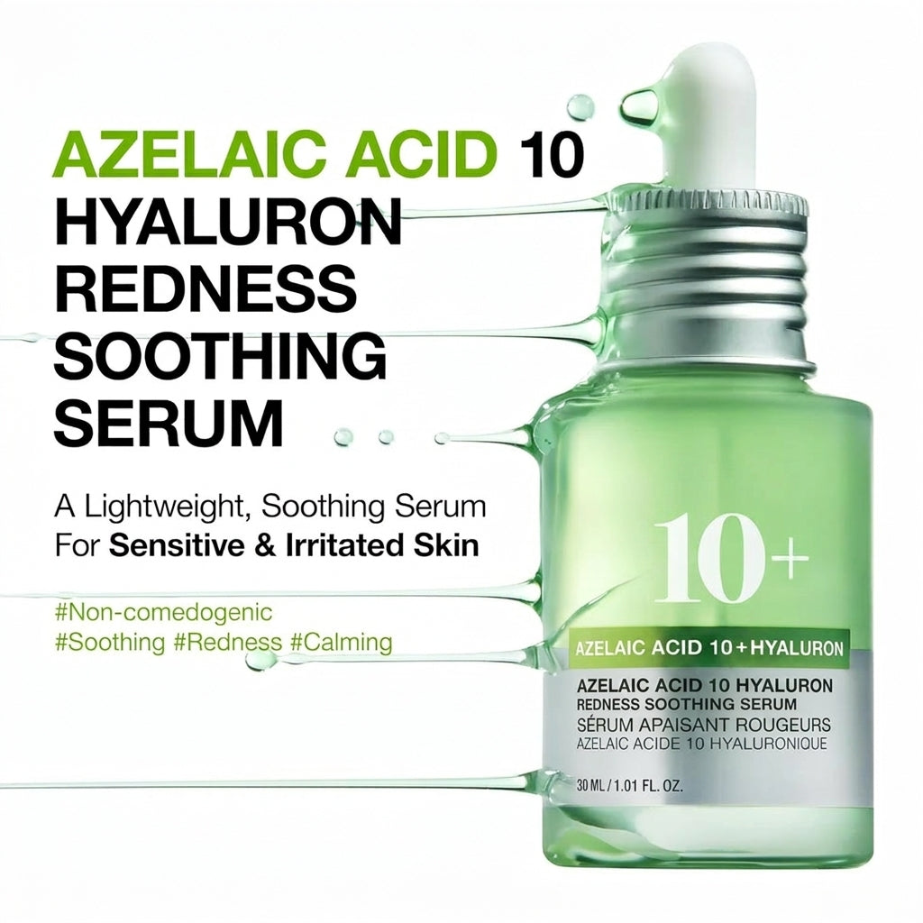 Azelaic Acid 10% Serum with Hyaluronic Acid for Redness & Uneven Skin Tone