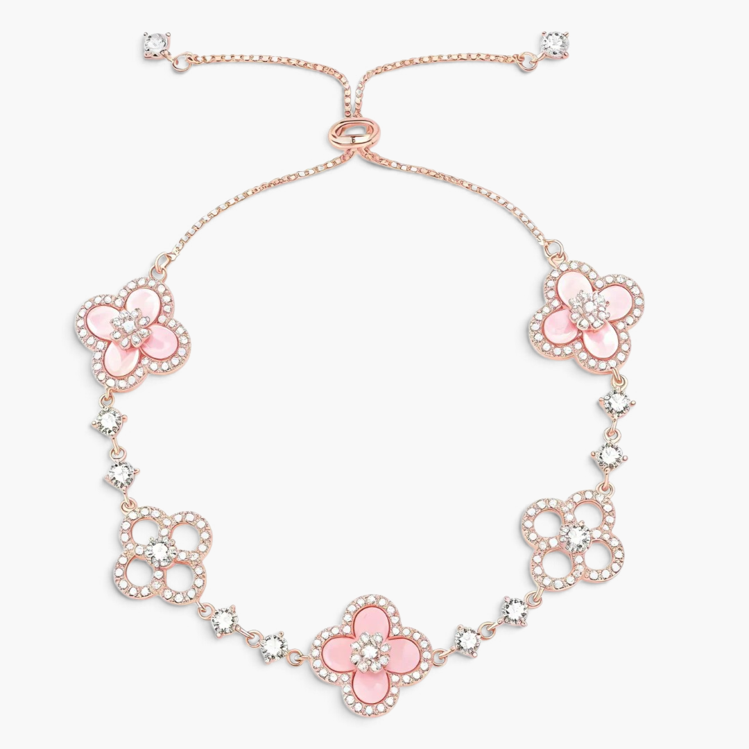 Bracelet trèfle Sakura pavé